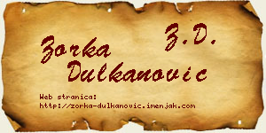 Zorka Dulkanović vizit kartica